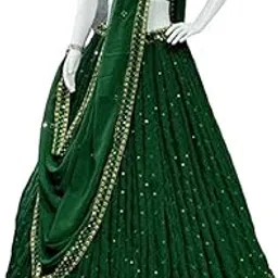 kanakfab Women's Georgette Weddinds Semi-Stitched Lehenga Choli (Sf201336 Green Free Size)-picture-30