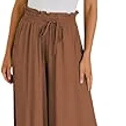 kotty Women's Solid|Drawstring|Wide Leg Style|High Rise|Office wear Pant-picture-35