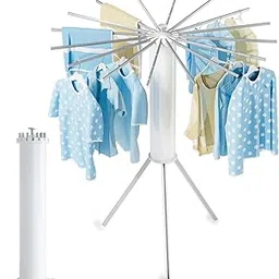 FERIO Premium Foldable Clothes Drying Stand Racks | Cloth Dryer Stand for Drying Clothes | Multi Way Folding Rotatable 3.9 Feet | 16 Heavy Duty Aluminium Rails | Lightweight & All Weather Resistant-picture-31