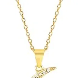 giva 925 Silver 18K Gold Plated Zircon Moon Pendant With Link Chain | Gifts for Girlfriend, Gifts for Women and Girls |With Certificate of Authenticity and 925 Stamp | 6 Month Warranty* image 1