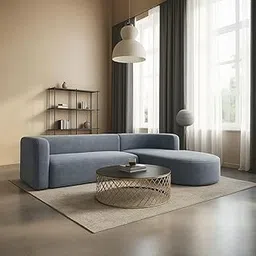 Gaimrao ! Modern Classic L Shape Sectional Sofa Set, Chesterfield Style 4 Seater Sofa Set with Pillows for Living Room, Bedroom and Office and Hallway Colour (Grey L Shape AI)-picture-24