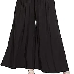 Women's Rayon Cotton Plain Palazzo-image-0