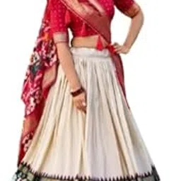 Women's Patola Print With Foil Work Tussar Silk Lehhenga Choli-picture-36