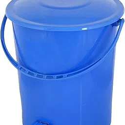 Kuber Industries 10 Liter Pedal Dustbin for Kitchen, Bedroom - Plastic Waste Paper Bin (Blue)-picture-32