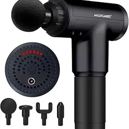 MildCares M1 Pro Massage Gun | Body Massager for Pain Relief | 6 Speed Levels, 4 Massage Heads | Ultra-Low Noise, Lightweight, Rechargeable, Auto Shut-Off | Muscle Relaxation for Neck, Back, Shoulder, Foot | Deep Tissue Massager for Men & Women | Black-picture-38
