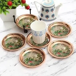 India Circus by Krsnaa Mehta Tropical View Designer Iron Coaster for Tea Cups Coffee Mugs and Glasses Set of 6-picture-21