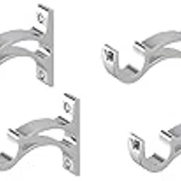 Stainless Steel Curtain Supporter, 1 Inch Parda Rod Holder, Antique Brass Curtain Bracket Set for Doors & Windows, Rod Support/Holder, Curtain Clamp for Windows, (Pack of 4 Pair, Aluminum)-image-49