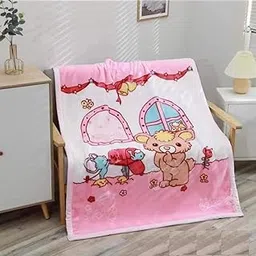 BABY STATION Fleece Winter Blanket for Newborns, 100 x140 cm – Extra Soft, Warm, Fluffy & Cozy Double-Layered Baby Blanket (Pink, Printed)-image-11