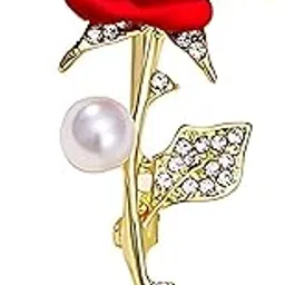 la flamor Red Rose Flower Sari Pin/Brooch/Burkha Pin for Women - Elegant Korean Fashion Jewellery as Clothing Accessory for Weddings, Parties, or Special Occasions-picture-37