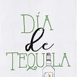 C&F Home Dia De Tequila Funny Dia De Muertos Day of The Dead Embroidered (Not Printed) Flour Sack Kitchen Towel Decor Decoration 18" x 27" White-image-4