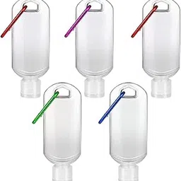 xmwangzi Refillable Travel Bottles Containers with-Clip - XMWangzi, with Filp or Nozzle, Empty Plastic Bottles, Filled with Cosmetic Oil Hand Sanitizer, Suitable for Home Office Outdoor (5 PCs) image 1