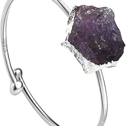 highspark Natural Raw Gemstone Rough Cut Rings for Women | 92.5 Sterling Silver & Adjustable Contemporary Style | Lovely Gift-picture-41