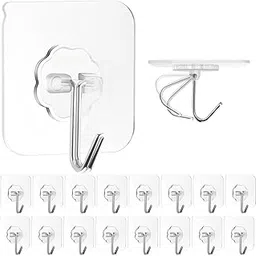 VARENYYA 20 Pack Heavy Duty Self-Adhesive Screw Hooks as Strong Wall Hanging Solutions Without Drilling for Kitchen and Bathroom Accessories (Screw Hook Hanger, Trasparent)-picture-21