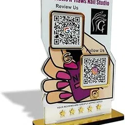 Tapify Smart NFC 2-in-1 Standee Nail Theme Edition for Beauty Parlour & Nail Care Industry | Dual QR & NFC Display for Reviews and Payments-image-25