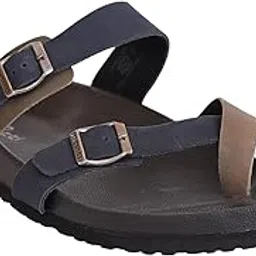 Men Navy Blue and Olive Toe-Loop Sandal-image-21