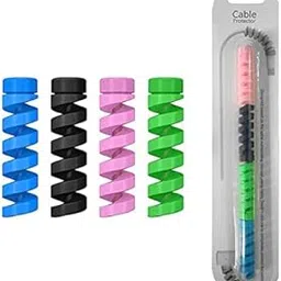 AS Spiral Lightning Cable Charger Protector for Data Cable Wires - Protector for All Types of Wires - Smartphone Chargers - Multicolored - Cables and Cords - (4 Pieces in 1 Pack's)-image-25