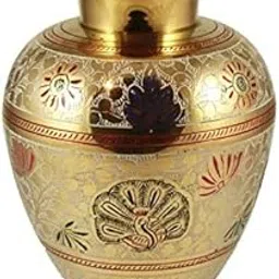 SkyWalker Hand Crafted Metal Brass Flower Vase with Bidri Nakkashi Work, Collectible Art (Multicolour, 6 IN)-picture-11