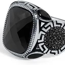 raajraani Pure Noir Eclipse 925 Sterling Silver Ring for Men, Oxidised Silver Finish | Gift for Him (8Gms)-picture-27