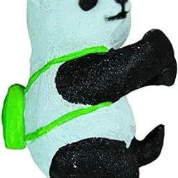 Cute Panda Statue with Green Backpack - Climbing Resin Figurine for Garden Decor, Balcony, Patio, or Indoor Home Decoration - Animal Showpiece & Unique Gift image 1