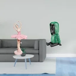 MERISHOPP Ballerina Girl Resin Sculpture Novelty Gift Souvenir Ornament for Office Study Room Bookshelf Easter Island Head Moai Statue Decor Antique Portrait AHU Retro Figurine Resin-image-22