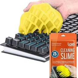 LAZI (Yellow Pack 1 100gm Multipurpose Laptop Keyboard Cleaner Dust Cleaning Kit Slime Gel Jelly Putty Magic Super Clean Gel for Keyboard Laptop Car Accessories Electronic Gadget Product-image-90