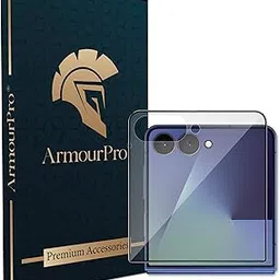 ArmourPro Military Grade Gorilla Tempered Glass Screen Protector Compatible For Samsung Galaxy Flip 7 (6.9 Inch) With Easy Installation Kit| Edge To Edge Coverage |Black image 1