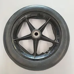 surgical specialities 12 Inch Rear PU Hub PVC Wheel Replacement for Wheelchair With Bearing | Puncture Proof Solid Tire - Black (Pack of 2)-picture-13