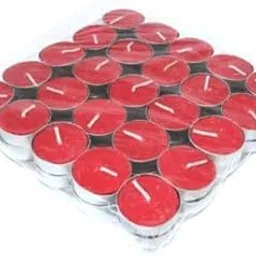 Amazon Brand - Gifts by AGNO Tealight Branded Diwali Diya Set of 50 Perfumed Tea-Lights Candle (Red, Pack of 50) 50 Tea Lights Red Colour-picture-14