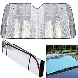 Auto Hub Aluminium Foil Foldable Windshield and Rear Mirror Sunshade,Car Sun Shade for Universal for Cars - Pack of 1-picture-18