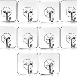 12club 12 Pcs Adhesive Wall Hooks – Heavy Duty Transparent Sticky Hooks for Kitchen, Bathroom, Towel, Utensils – Reusable Utility Wall & Ceiling Hooks for Home Organization-picture-29