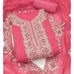 wacraz Embroidery Codding Secvance Work Salwar Suit Dress Material With Border Work Heavy Duppata. Chanderi Butti Silk SemiStitched Top Fabrics and Plain Crape Unstitched Bottom-picture-53