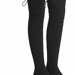 jm looks Women's Suede Over The Knee High Boots Low Flat Heel Thigh High Boots for Women & Girls-picture-36