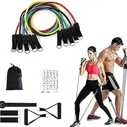 Resistance Band Set of 11 Heavy Duty for Home & Gym Workouts Stretching Exercise for Men & Women-picture-59