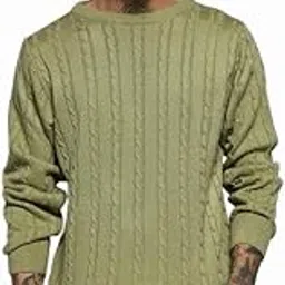 campus sutra Men's Pullover Knit Sweater for Casual Wear | Crew Neck | Long Sleeve | Pull On Closure | Acrylic Blend Sweater Crafted with Comfort Fit for Everyday Wear-picture-27