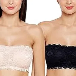 everycare Women's Lace Tube Strapless Lightly Padded Non-Wired Bandeau Bra (Free Size, Fits Best- 28B-34B, Removable) Pack-picture-30