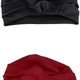 myaddiction 2PCS Night Sleep Cap Cotton Soft Stretchy Caps Baggy Beanie Hats Chemo Caps Multicolour-picture-10