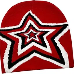 Women Knit Hat with Star Pattern Slouchy Beanie Soft Lightweight Warm Cap Red|Clothing, Shoes & Accessories | Womens Accessories | Hats-image-79