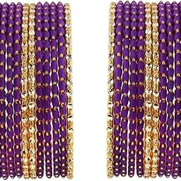 jewar mandi Colorful Bangle Set Multi-Color Collection Silver Golden Glitters Glossy Glaze Exotic Matte Vintage Textured Metal Metallic Glass Pattern 24 Piece Jewelry-picture-23