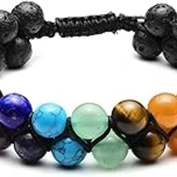 top plaza Bead Chakra Bracelet 7 Chakras Healing Crystals Bracelet Yoga Stone Beads Bracelets Meditation Relax Anxiety Bangle for Womens Mens-picture-49