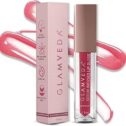 Glamveda High Shine Serum Infused Lip Gloss | Foxy - 115 (Berry Pink) For Soft & Dewy Lips, Glossy Finish, Non-sticky & Moisturizing | 4.5ml-picture-42