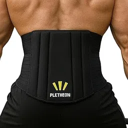 PLETHEON Lumbar Support Belt | Universal Fit Back Pain Relief Brace for Sciatica, Gym, Workout & Lifting | Comfortable Support for Men & Women | Fits 30–46 Inch Waist Black-image-70
