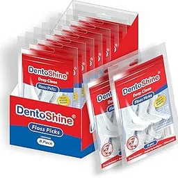 DentoShine Deep Clean Floss Picks - 15 ct Resealable Poly Bag (Pack of 8)-picture-22