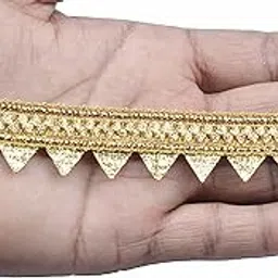 Samosa Gota Patti Lace Border for decorations18 MTR Width 2 cm (Golden)-picture-58