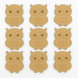 THE MAGICAL GIFTS | MDF Owl Craft Shapes - 3 Pcs | 8 Inch, 3mm Thick Wooden Blanks for DIY Painting, Resin Art, Pyrography, Coasters & Kids Craft Projects-image-4