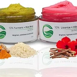 Greenviv 10% Turmeric + Rice Bran Lip Scrub & 10% Licorice + Hibiscus Lip Mask Balm | Gently Exfoliates & Helps Reduce Lip Pigmentation for Even-Toned Lips | 20gm(Pack of 2)-picture-31