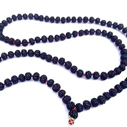 HONODIX Black 5 Mukhi (FACE) 108+1 Beads Siddh Rudraksha Mala, 7MM-picture-38