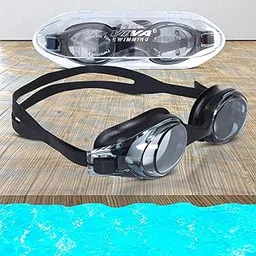 Viva Flex Swimming Goggle | One Piece | Double Silicone Strap | Case Packing (Black)-picture-28