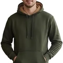natris Men Full Sleeve Solid Hooded Sweatshirt Olive-picture-42