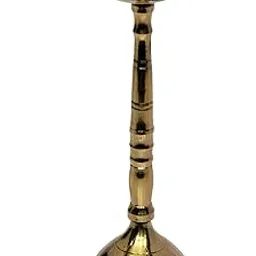 eSplanade Brass Kerala Diya for Pooja - 5 Wick Kutthu Vilakku Samai Diya for Puja Diwali Decorations, Temple Decoration - 9" (7.5" Inches)-image-3