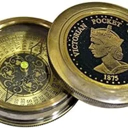 Nautical Queen Victorian Pocket Compass – Vintage Style Brass Compass Antique Maritime Navigation Gift for Collectors, Travelers & History Lovers-picture-37